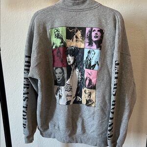 Taylor Swift Gray Sweater with Multicolor Graphic